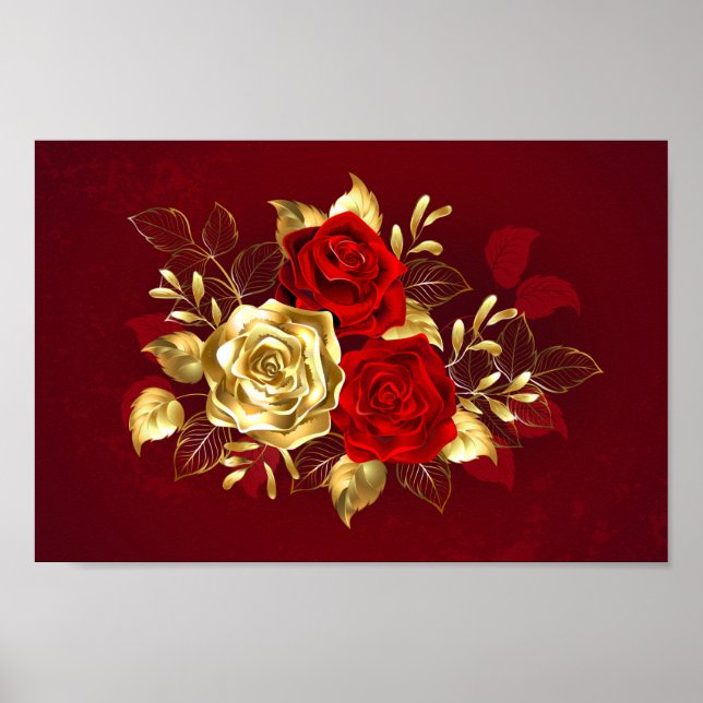 Three Jewelry Roses Poster (Front)