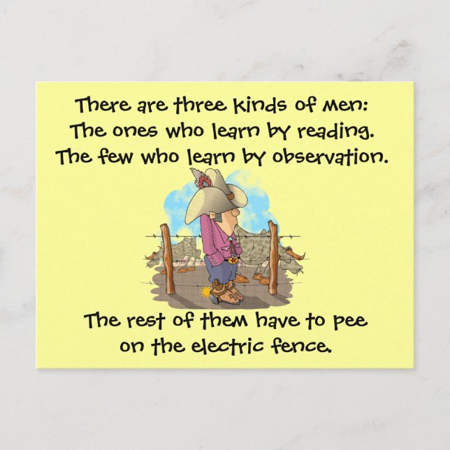 Three Kinds of Men Postcard (Front)