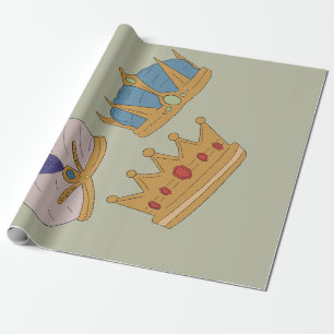 THREE KING CROWN WRAPPING PAPER