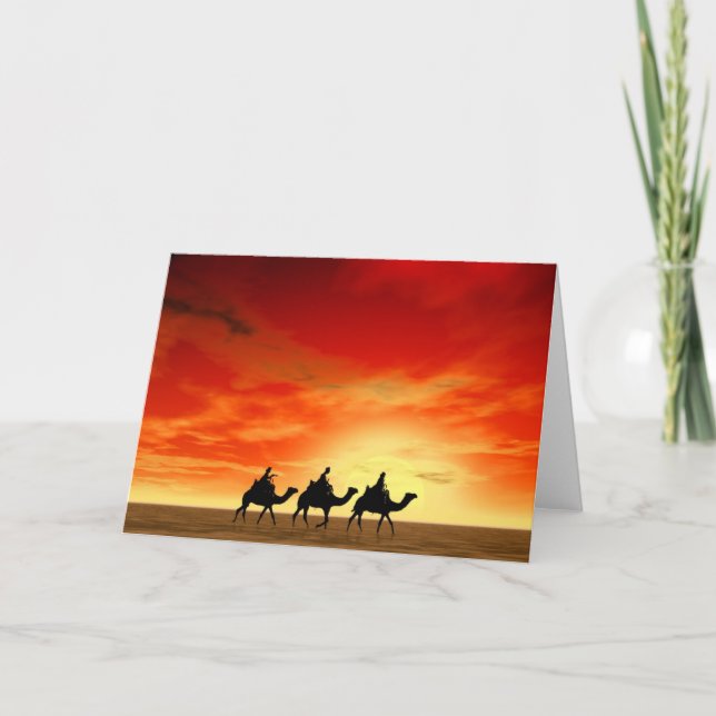 Three Kings and red sunset Card (Front)