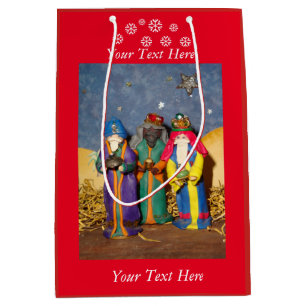 Three kings bearing gifts for baby Jesus christmas Medium Gift Bag