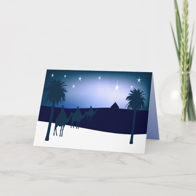 Three Kings Bethlehem Christian Christmas Card (Front)