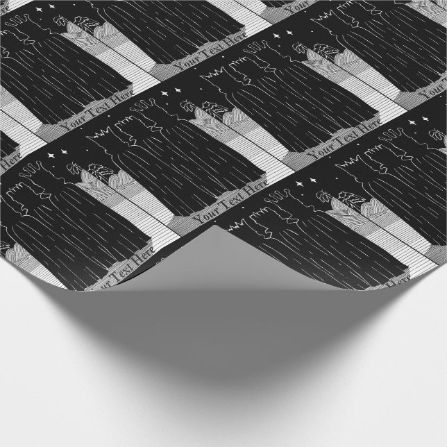 Three kings chrismas star black and white art wrapping paper (Corner)