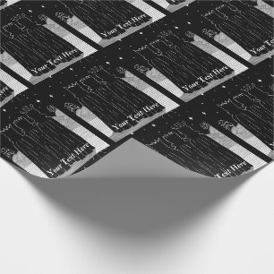 Three kings christmas star monochrome contempory wrapping paper