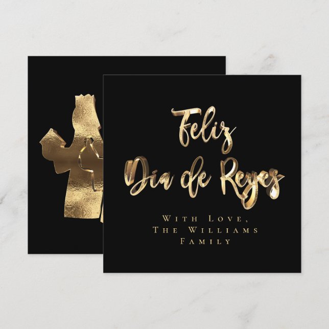 Three Kings Day Epiphany Feliz Dia de Reyes Holiday Card (Front/Back)