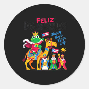 Three Kings Day Puerto Rican &amp; Coqui Frog Bori Classic Round Sticker