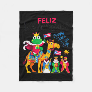 Three Kings Day Puerto Rican &amp; Coqui Frog Bori Fleece Blanket