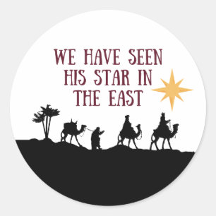 Three Kings Epiphany Star in the East Whimsical Classic Round Sticker