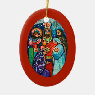 Three Kings, Let us Adore Him Christmas ornament