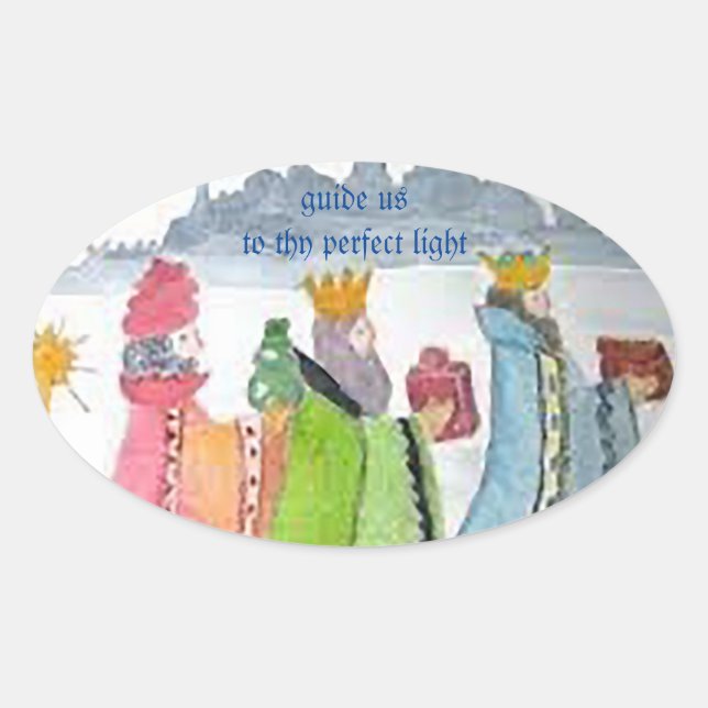 Three Kings Oval Sticker (Front)