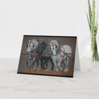 Three Kings-Plough Horses greeting Card