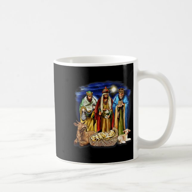 Three Kings Shirt Nativity Scene Shirt Christmas S Coffee Mug (Right)