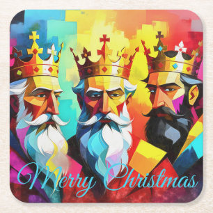 Three Kings Square Paper Coaster