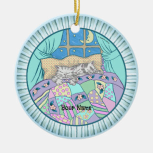 Three Kitten Cats Sleep Ceramic Tree Decoration