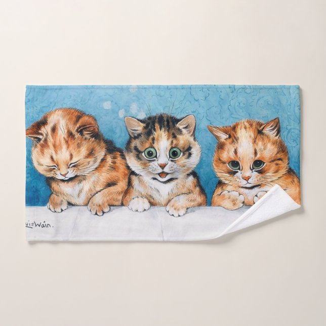Three Kittens, Cat, Louis Wain Bath Towel Set (Hand Towel)