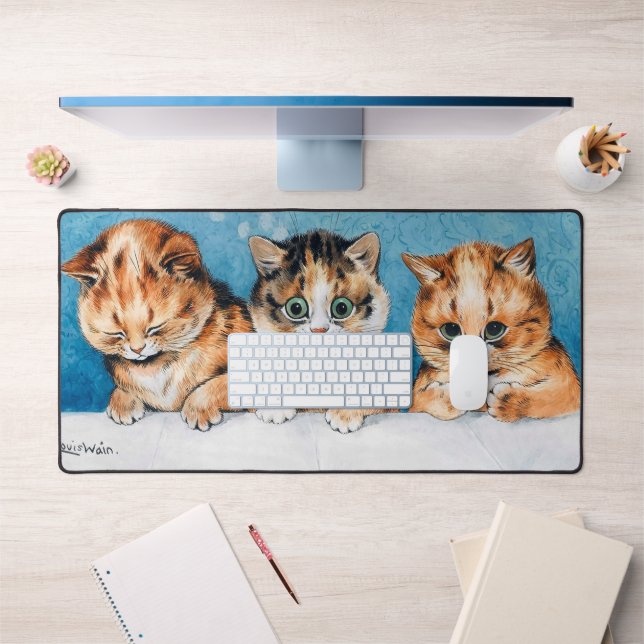 Three Kittens, Cat, Louis Wain Desk Mat (Office 1)