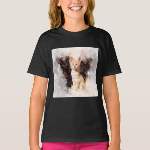 Three kittens cute and beautiful watercolor T-Shirt