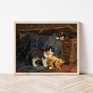 Three Kittens   Julius Adam the Younger Poster