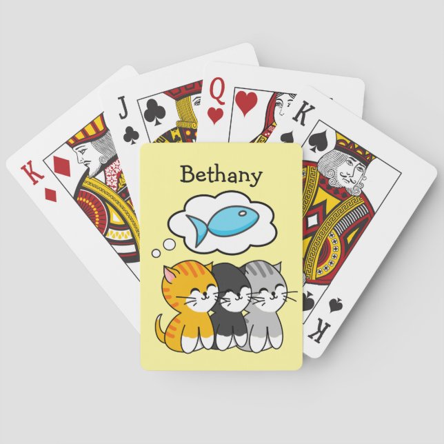 Three Kittens Personalised  Playing Cards (Back)