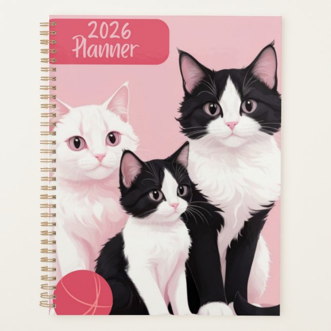 Three Kitties 2026 Planner (Front)