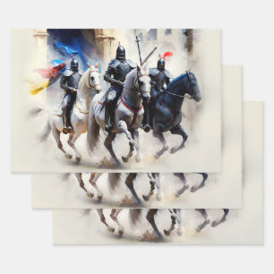 Three Knights Ride Out - The Quest   Wrapping Paper Sheet