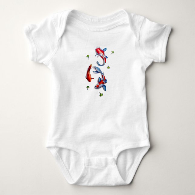 three koi baby bodysuit (Front)