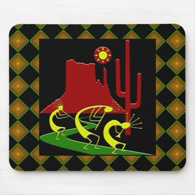 Three Kokopellis on the Koad Mouse Mat (Front)