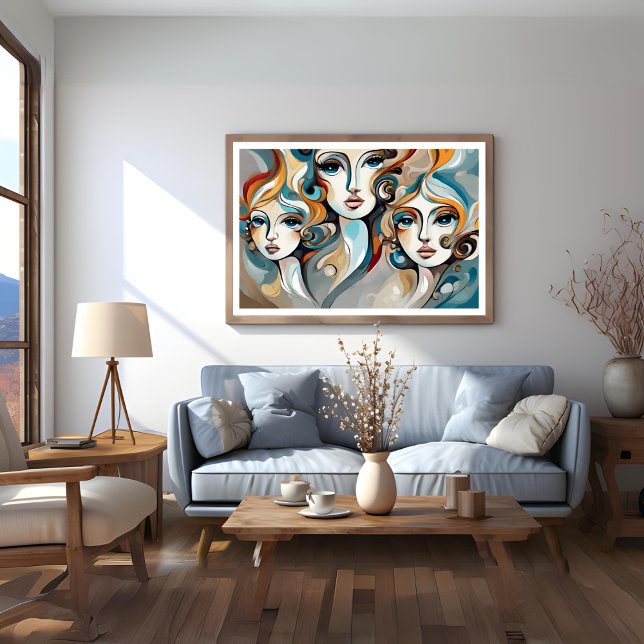 Three Ladies Modern Art Poster (Three Ladies Modern Art Poster)