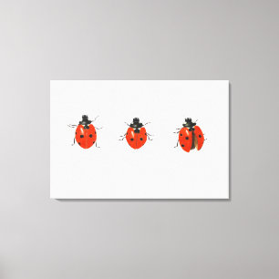Three ladybirds 2013 canvas print