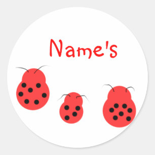 Three Ladybugs Customisable Stickers