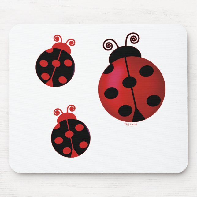 Three Ladybugs Mouse Mat (Front)