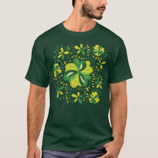 Three Leaf Clovers Pattern Unique Shamrock T-Shirt