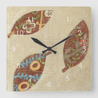 Three Leaves on Linen Texture Background