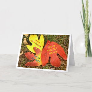 THREE LEAVES WITH THANKSGIVING SENTIMENT HOLIDAY C