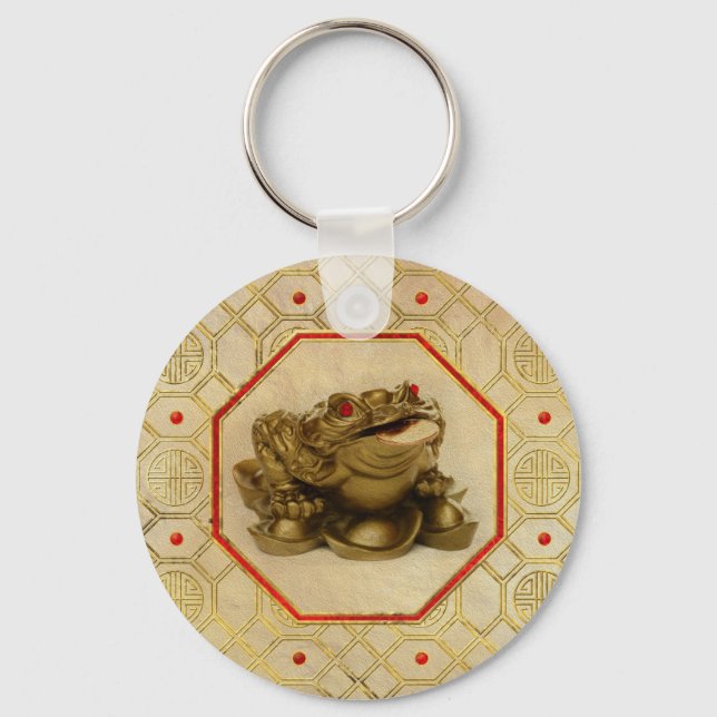 Three Legged Lucky Money Frog /Toad Feng-shui Key Ring (Front)