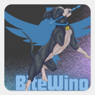 Three-Legged Pitbull Square Sticker