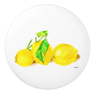 three lemons ceramic knob