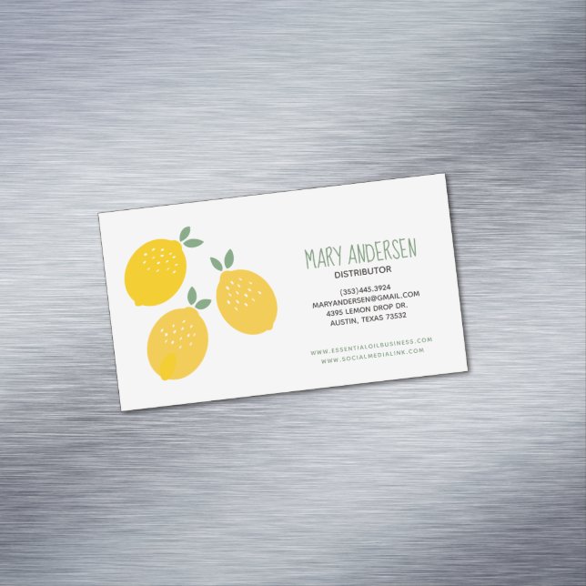 Three Lemons Essential Oil Magnetic Business Card (In Situ)