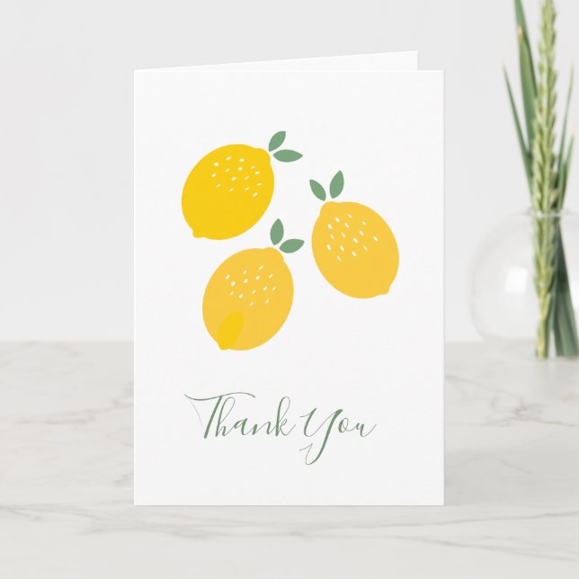 Three Lemons Wood Cut Thank You Card (Front)