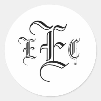 Three Letter Monogram Black & White Envelope Seal