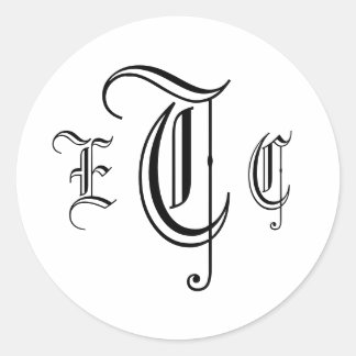 Three Letter Monogram Black & White Envelope Seal