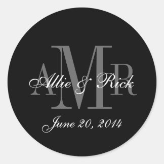 Three Letter Monogram Names Wedding Favour Labels