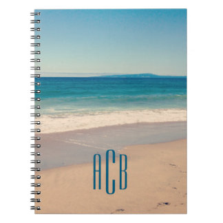 Three Letter Monogram Vacation Beach Photo Notebook