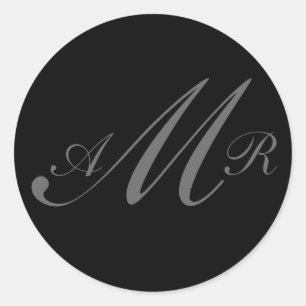 Three Letters Monogram Wedding Sticker