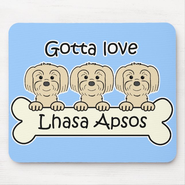 Three Lhasa Apsos Mouse Mat (Front)