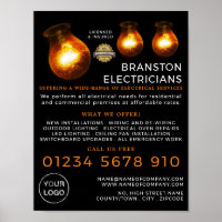 Three Lightbulbs, Electrician Advertising