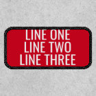 Three Lines of Custom Text - Red and White
