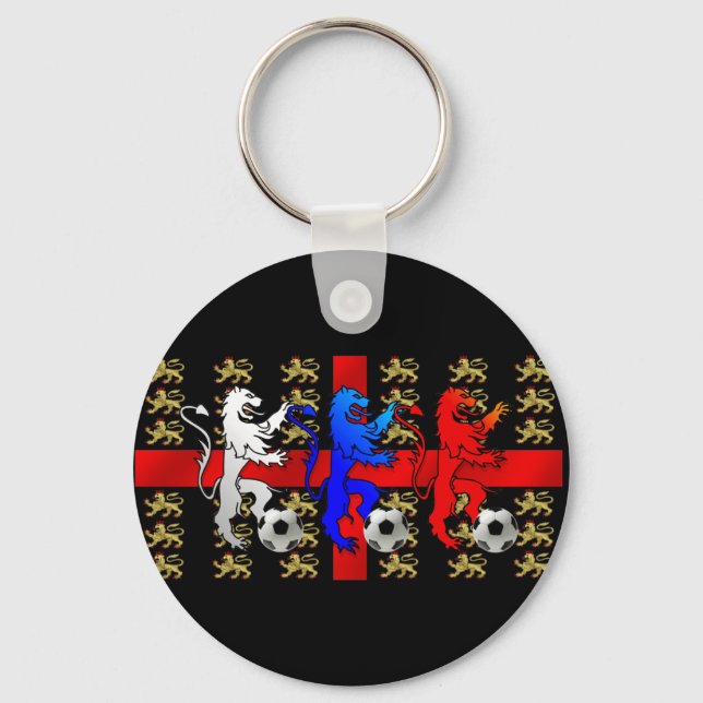 Three Lions football players car keyring (Front)