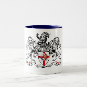 Three lions heraldry football tees and gifts Two-Tone coffee mug