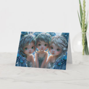 Three Little Angels Digital Art  Thank You Card